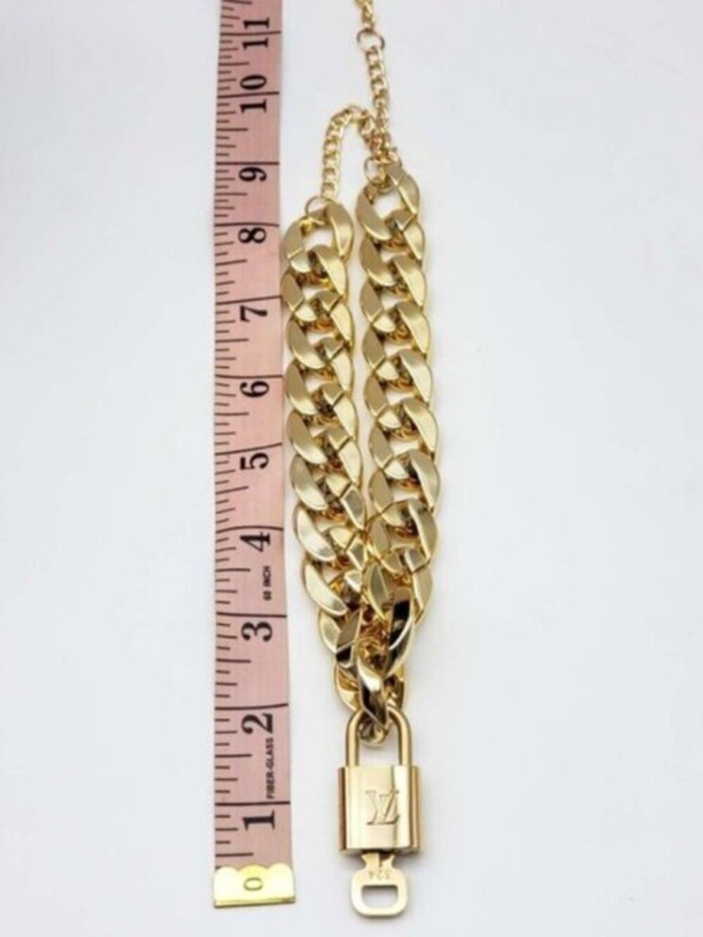 Authentic Louis Vuitton Lock & Key w/unbranded Gold Plated Chain Necklace - Picture 7 of 11